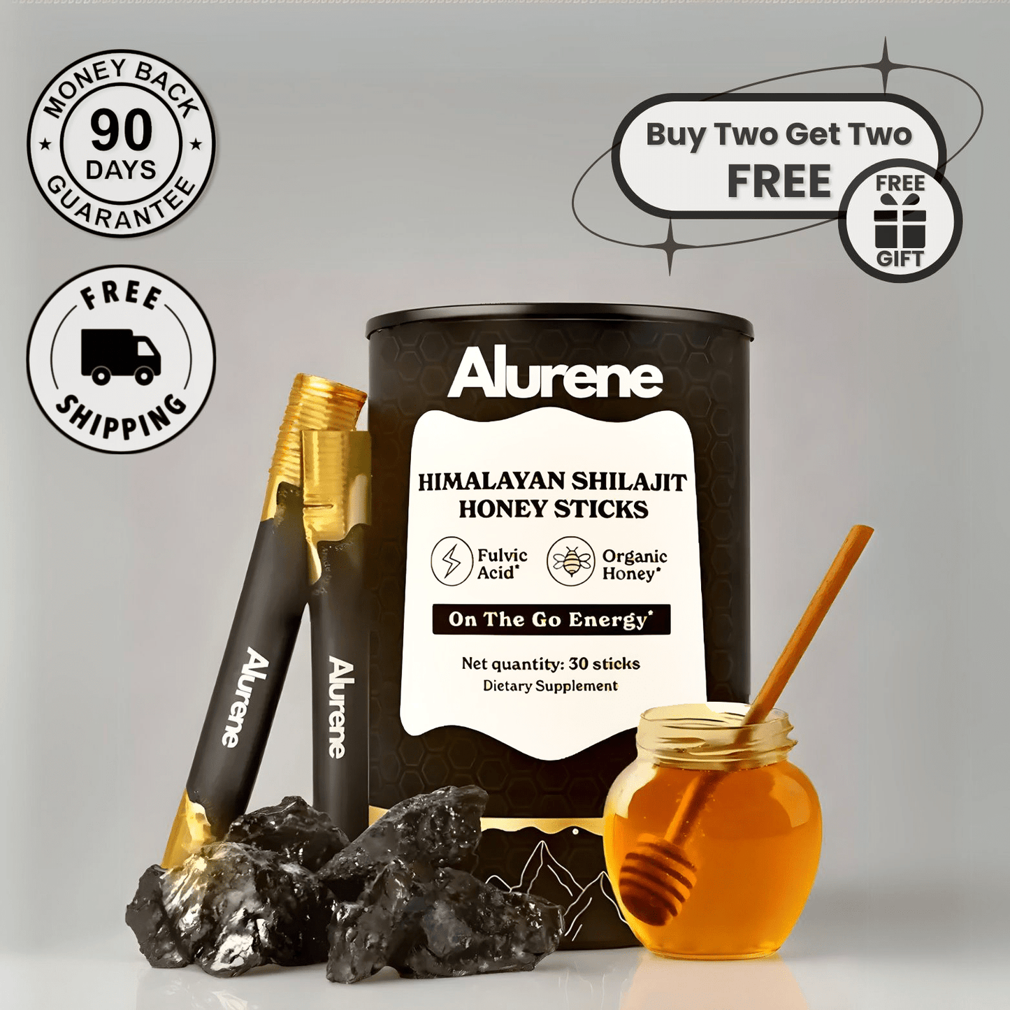 Organic Shilajit Honey Sticks - Alurene