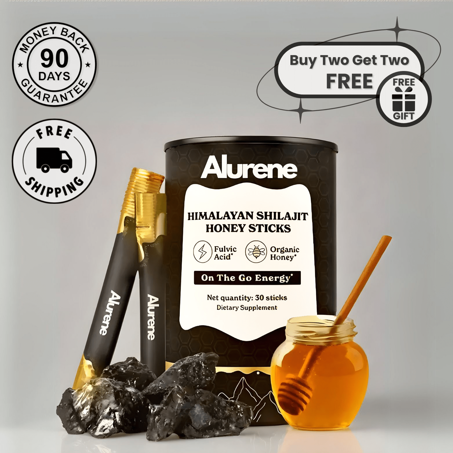Organic Shilajit Honey Sticks - Alurene