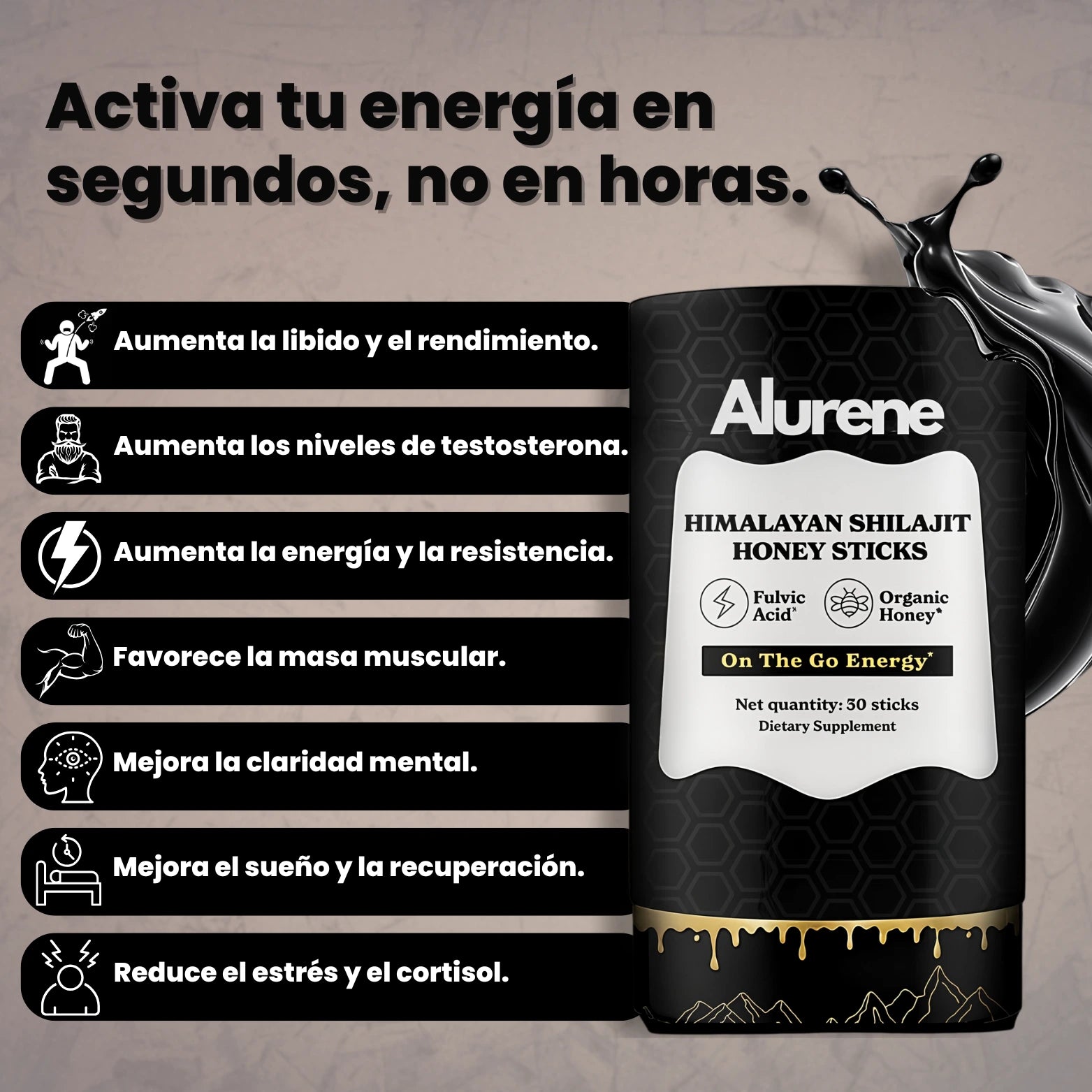 Organic Shilajit Honey Sticks - Alurene