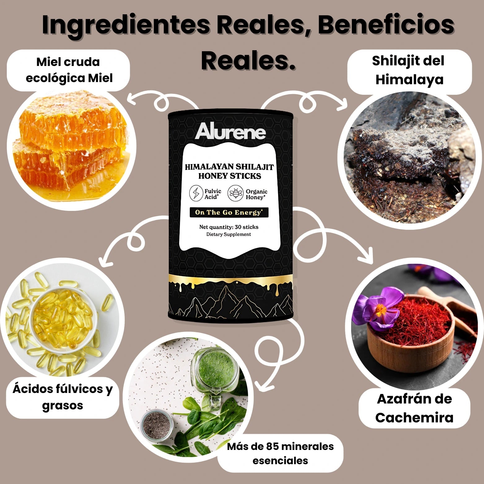 Organic Shilajit Honey Sticks - Alurene